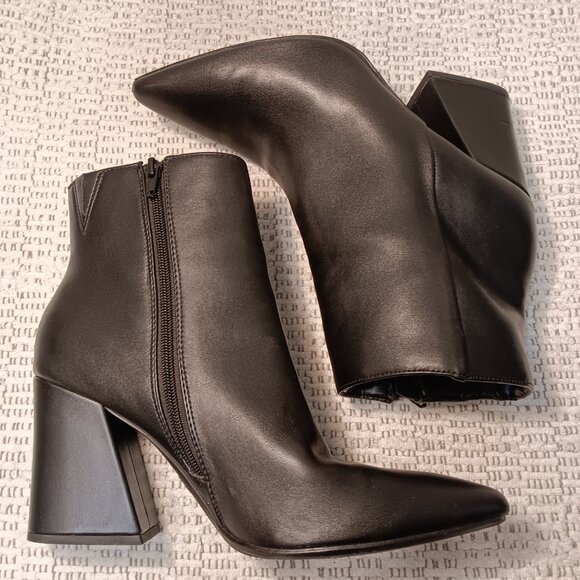 A New Day women's black dress boots asymmetric heel pointed toe sz 11 - Picture 4 of 13